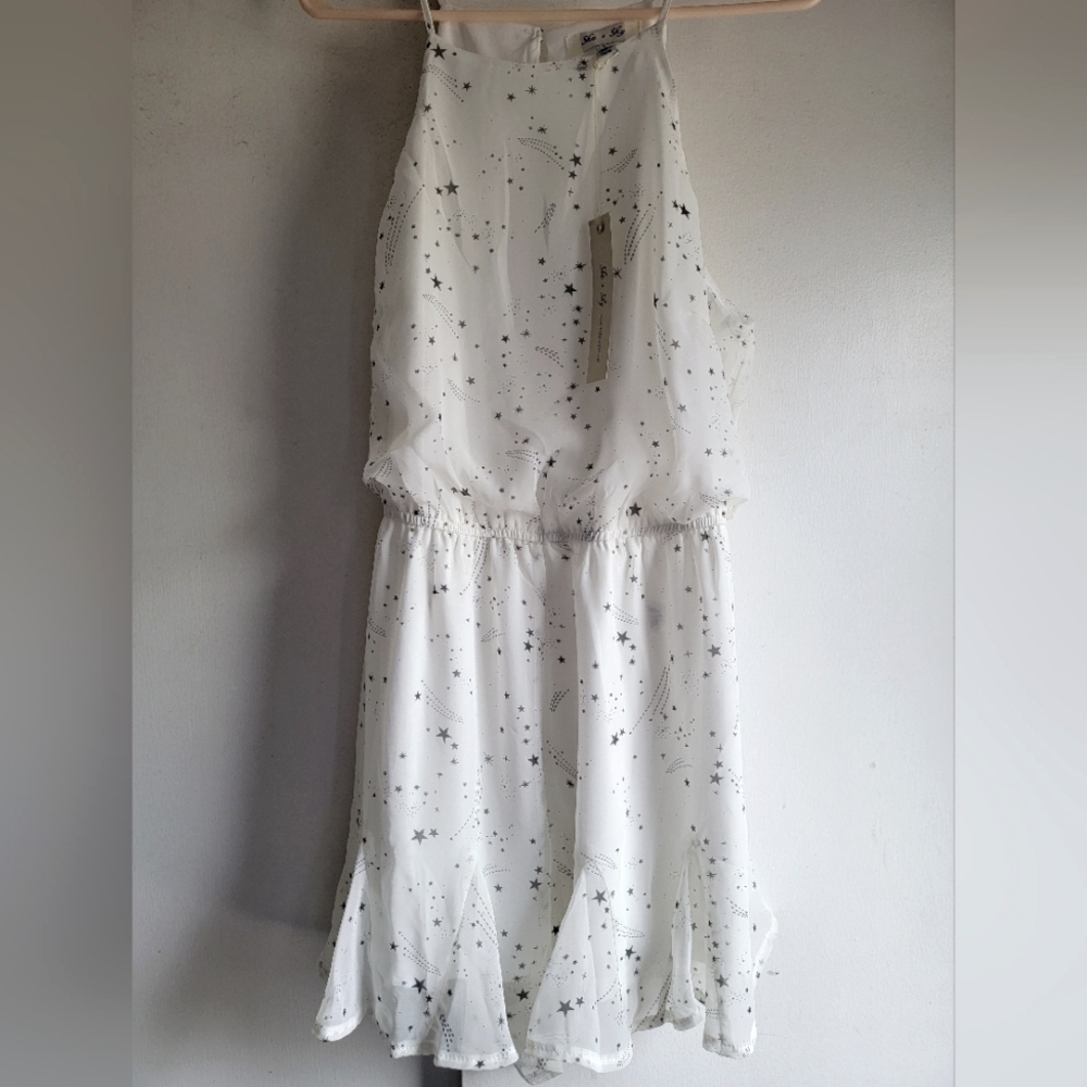 Super cute She & Sky white and grey celestial print romper